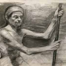 charcoal drawing of a man