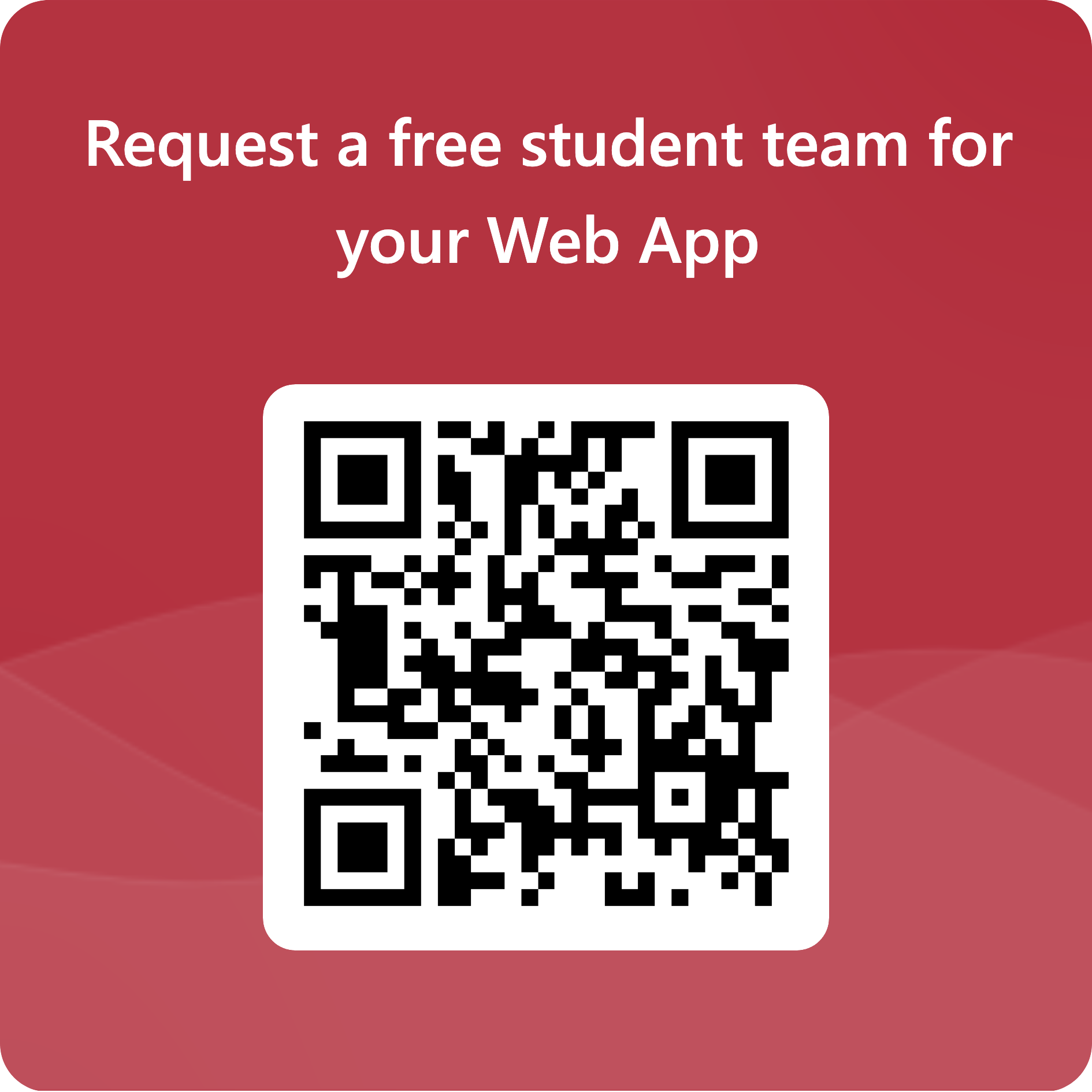 Request a free student team for your Web App