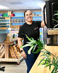 Sonia in the Owls Nest Food Pantry