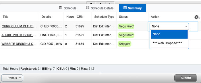 Web Registered Summary