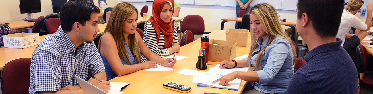 Group of students working studying