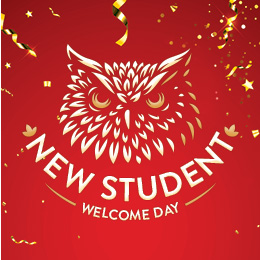 New Student Welcome Day with Owl Face